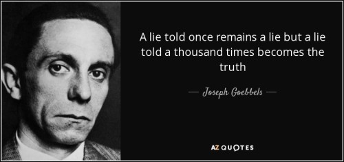 The Goebbels COVID and RACISM “Big Lie” continue